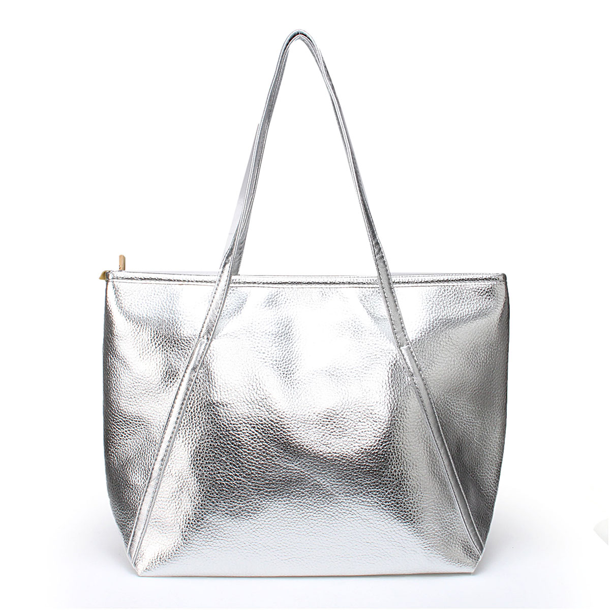 Fashion Women Ladies PU Leather Large Tote Purse Elegant Shopping Bag Handbag Silver | Lazada ...