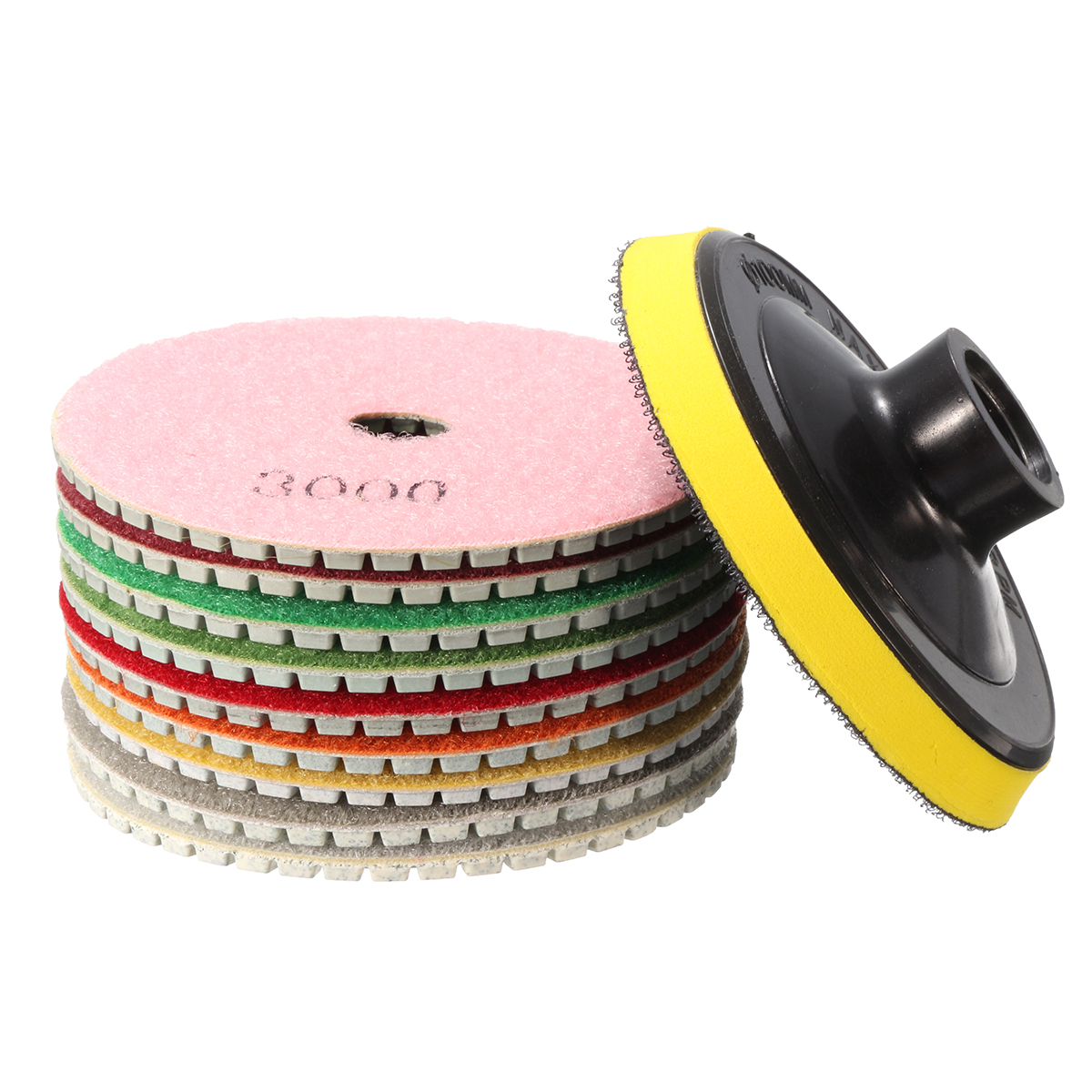 NEUFU 9pcs Diamant Polissage Pad Disque Meuleuse 100mm   Adaptateur ...