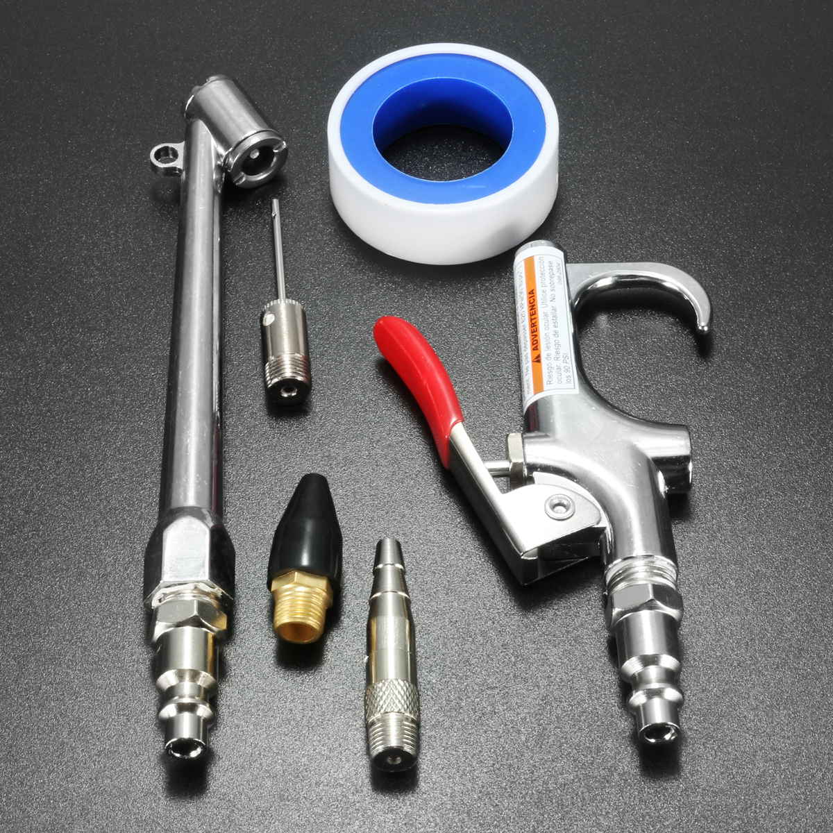 10pcs Air Compressor Blow Gun Tool Kit Nozzle Inflation Needle Spray Blower Set 11street