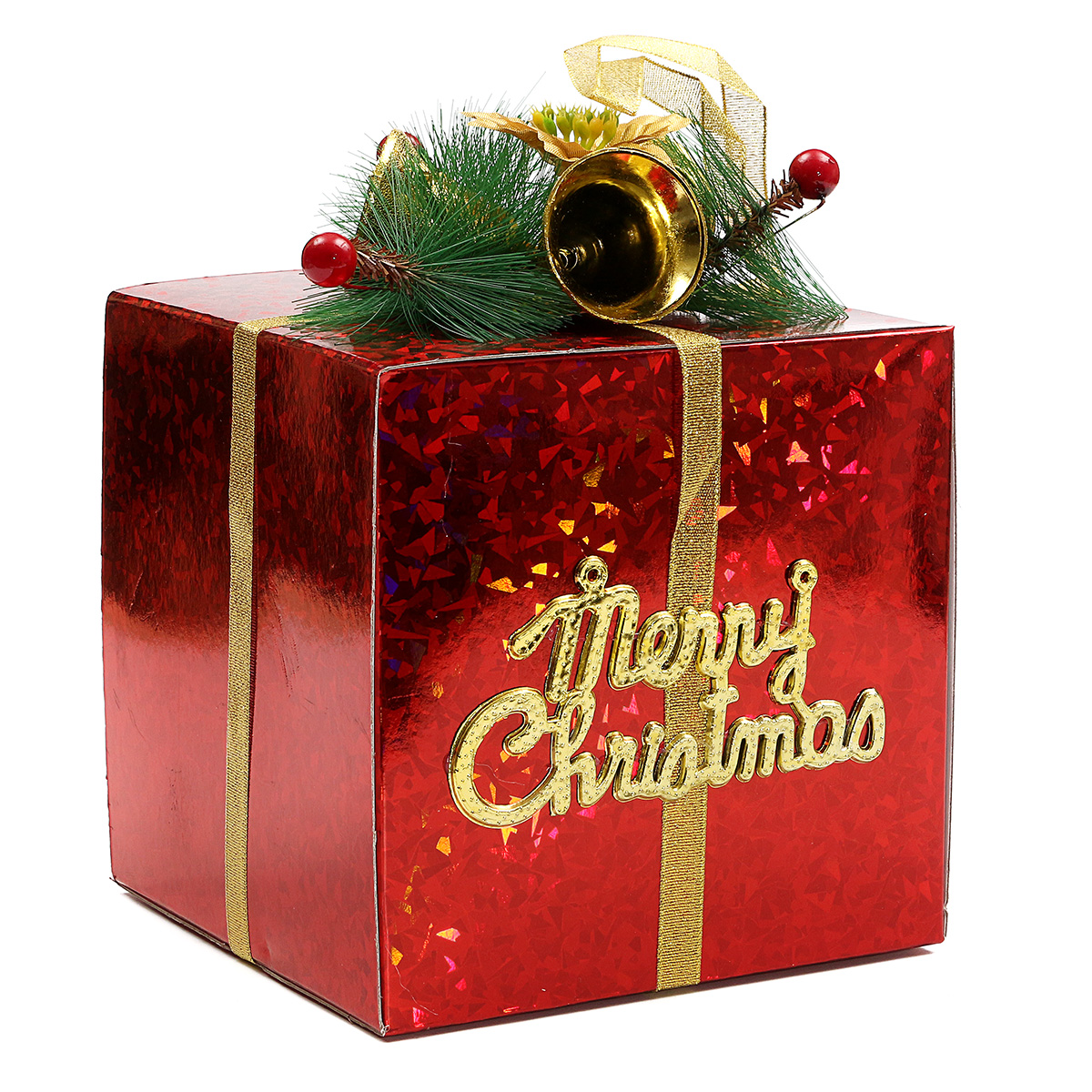 Glitter Christmas Gift Present Packing Box Ornament Xmas Tree Hanging