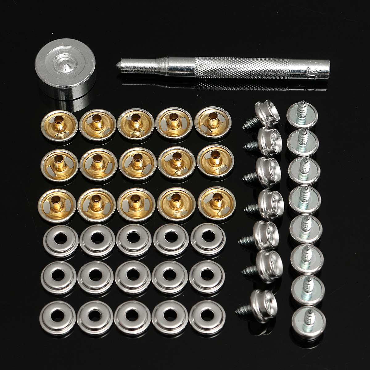 200 PIÈCES PRESSION Bouton Fixation,15mm Kit De Fermeture à Pression