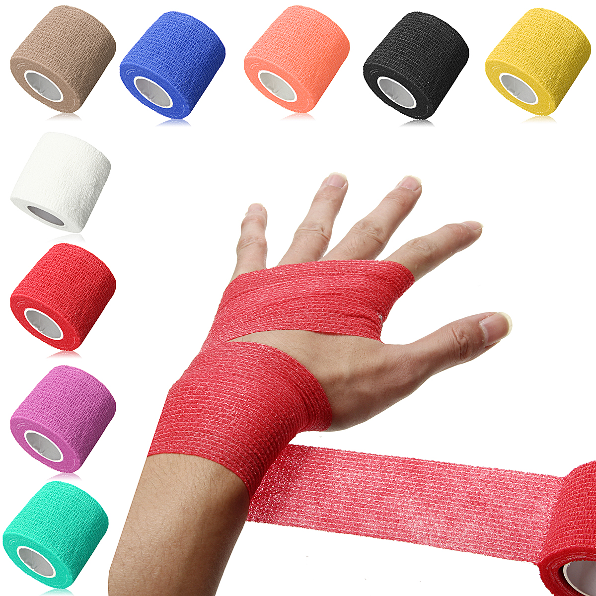 NEUFU 5X Bandage élastique Autoadhésif Gaze Bandage Premier Secours