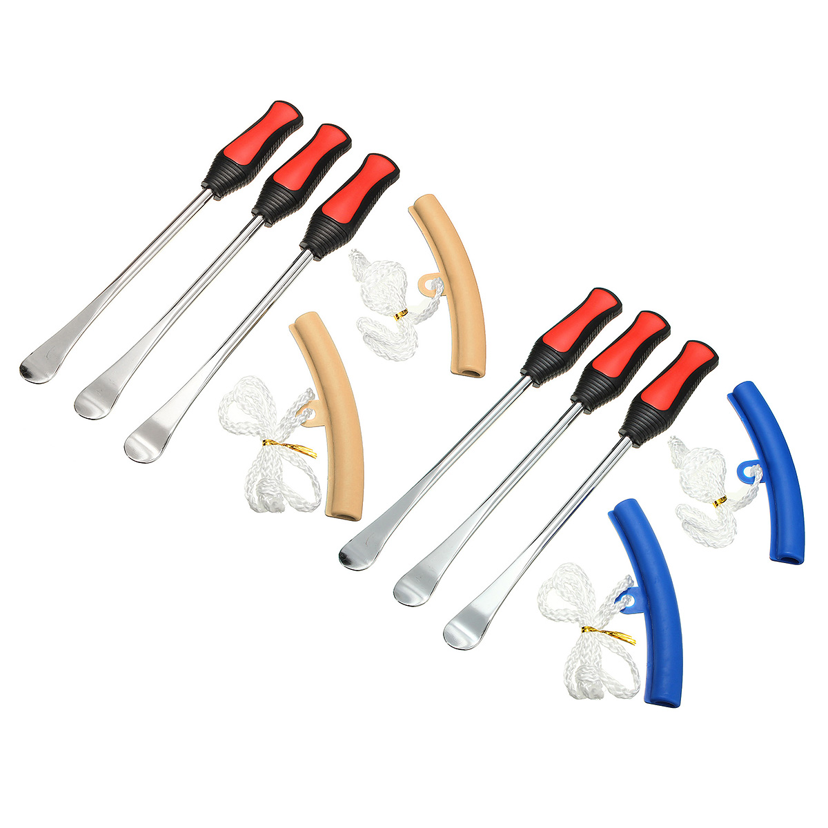 Kit Démonte Pneus BBLTIFF 28 Pièces - Levier Changement Pneus Moto/Vélo/Voiture Avec Protège-Jantes