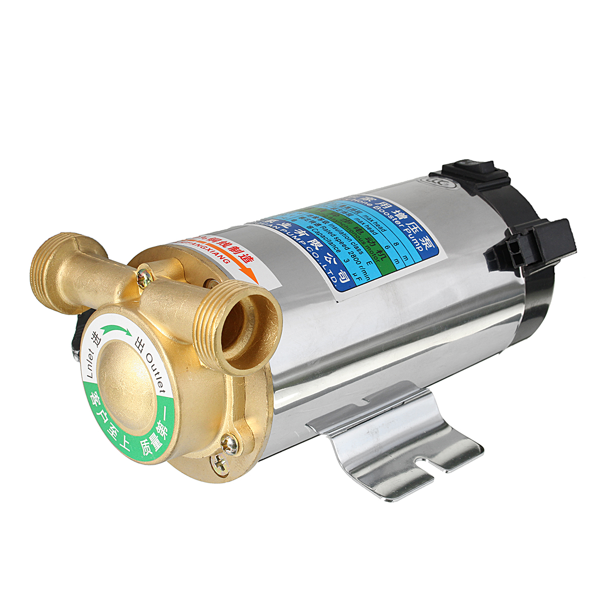 100W 220V Stainless Automatic Home Shower Washing Machine Water Booster