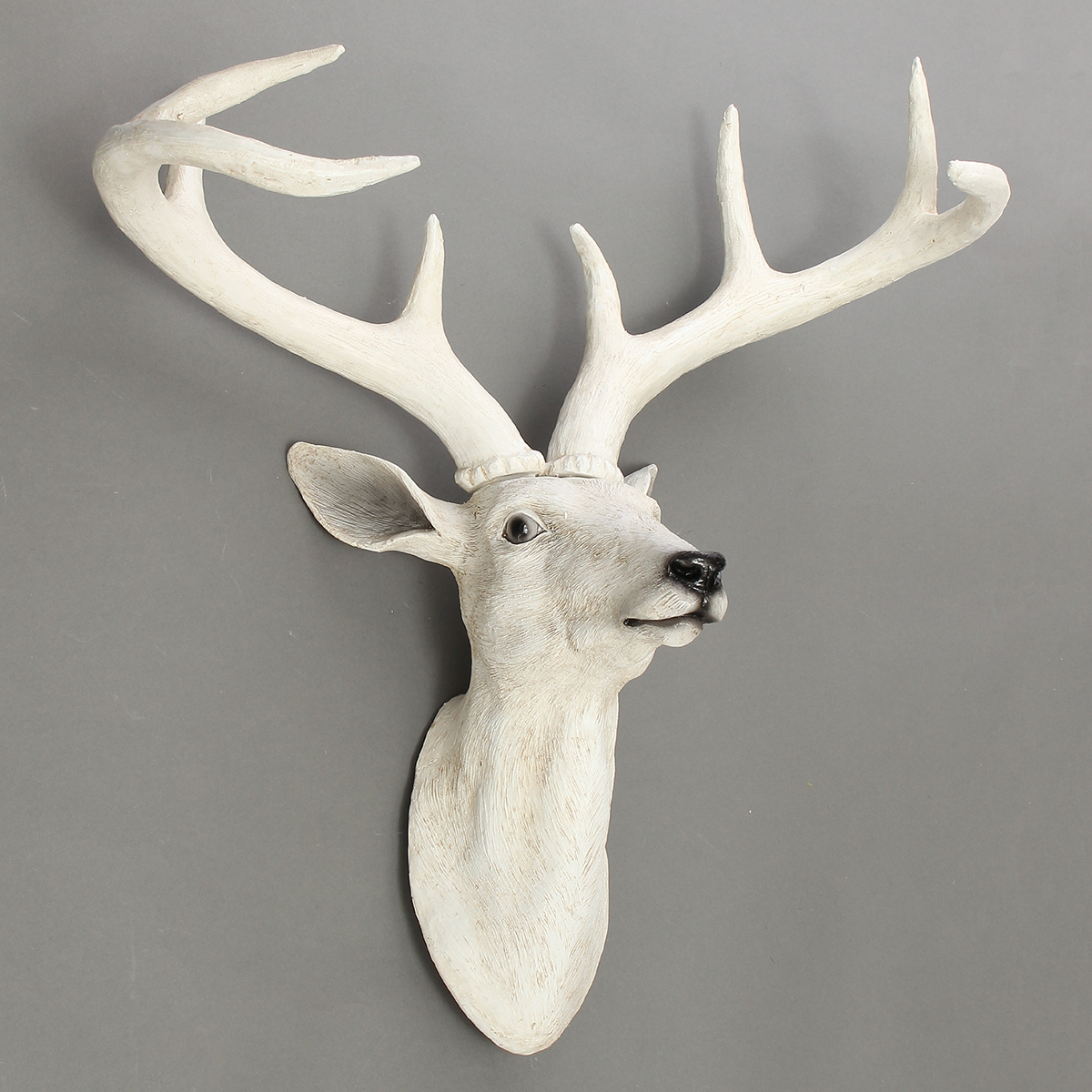 Tête De Cerf Blanc Sculpture En Résine Exotique Decor Mural Cdiscount Maison 