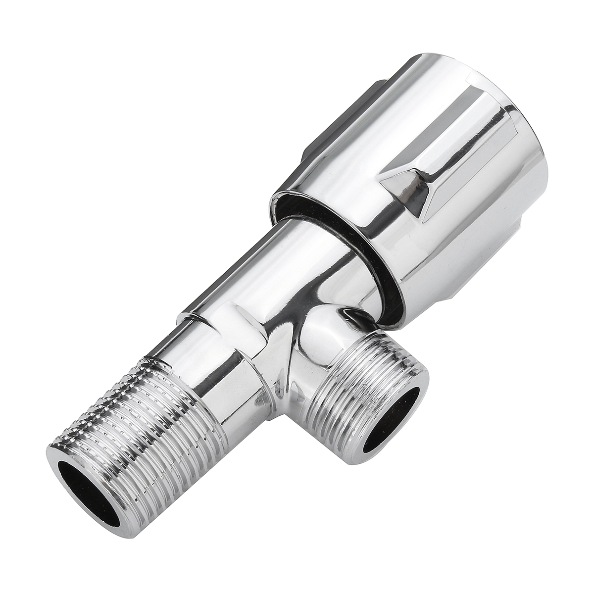 G 1/2 Male x 1/2 Male Thread Bathroom Brass Polished Chrome Angle Stop ...